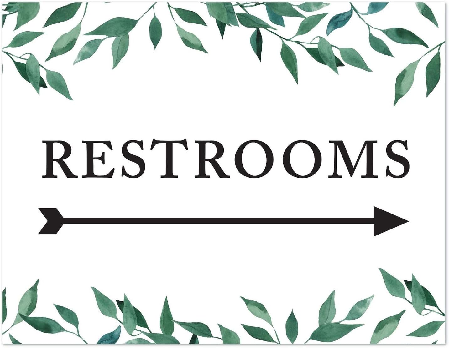 Andaz Press Wedding Party Signs, Natural Greenery Green Leaves, 8.5x11-inch, Bridal Shower Scavenger Hunt, 1-Pack - Colors B