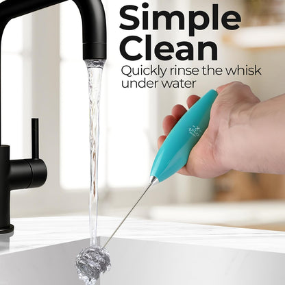 Zulay Kitchen Powerful Milk Frother Wand With Duracell Batteries - Ultra Fast Handheld Drink Mixer - Electric Whisk Foam Maker for Coffee, Lattes, Cappuccino & Matcha - Z1 Motor - Black - Colors D