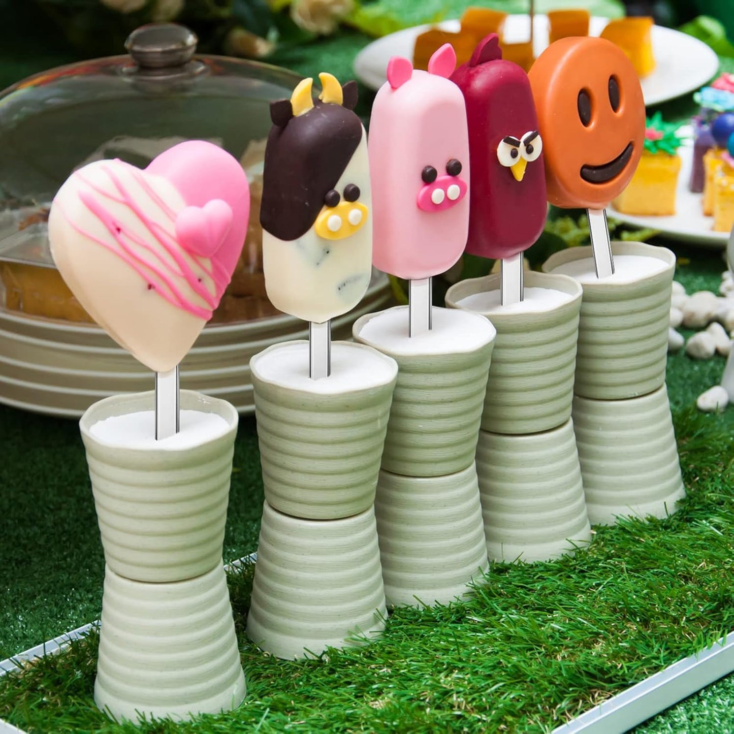 30 Pieces Acrylic Sticks Reusable Cakesicle Cake Pop Mold Mirror Ice Pop Sticks Ice Cream Cakesicle Mold for Home Cake Candy Gifts Party Craft