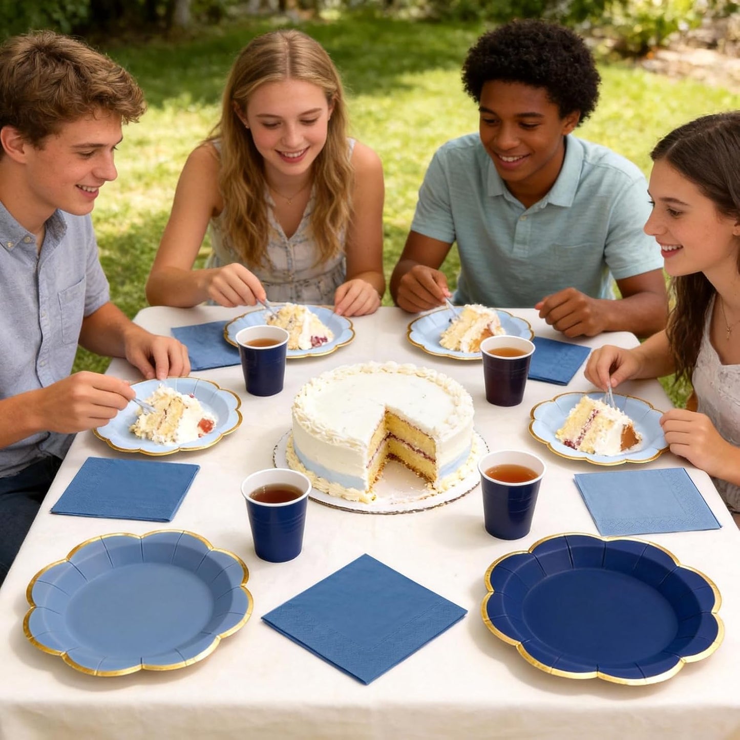 Sage Green Plates and Napkins Party Supplies for 20 Guests,Green Scalloped Paper Plates with Gold Rim, Elegant Disposable Tableware Set for Birthday,Baby Shower, Wedding, Bridal & Tea Party,60 PCS
