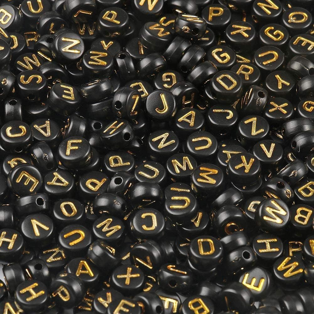 1000Pcs Glow Letter Beads Acrylic Alphabet Bead Glow in The Dark, 4x7 mm Round Beads for Friendship Bracelets and DIY Crafts