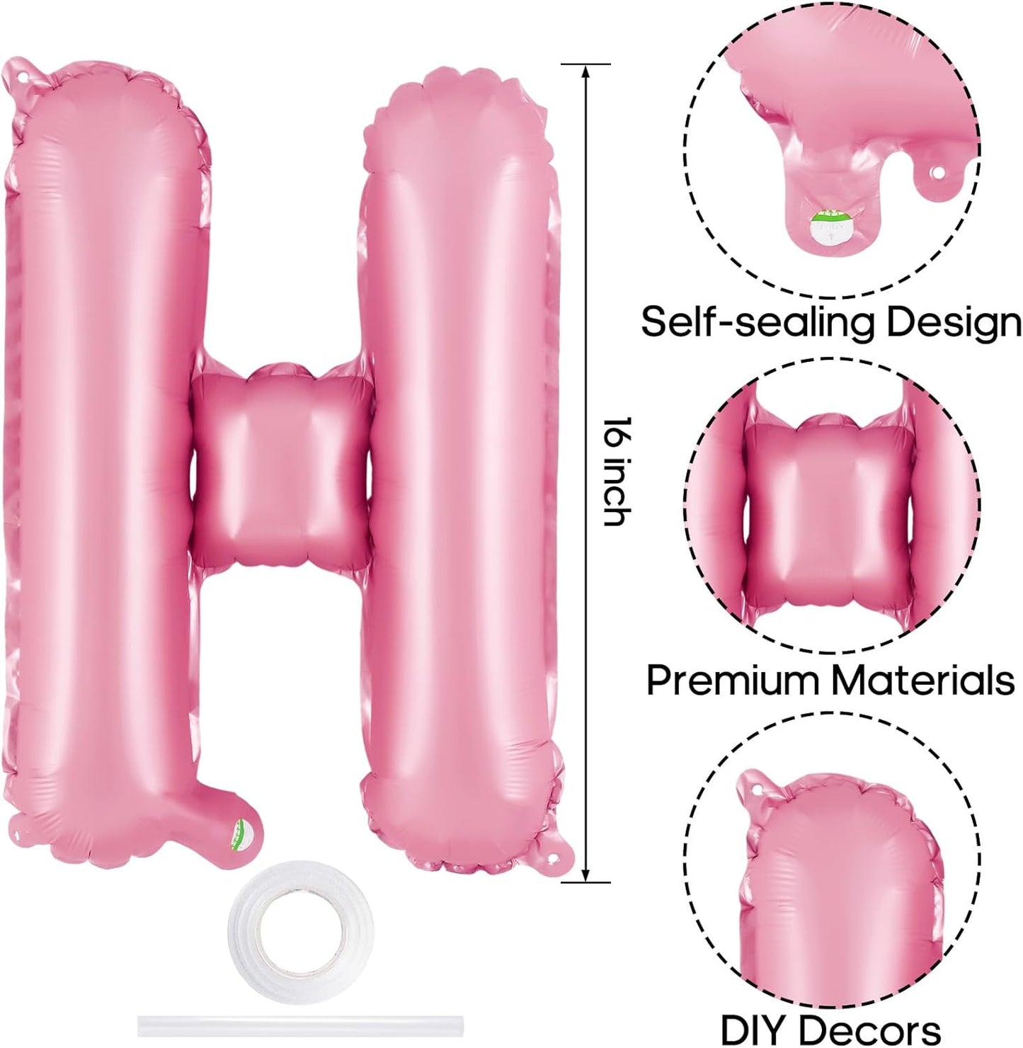 Happy Birthday Balloons Banner, Foil Balloon Personalized Name Letters Balloons Sign Birthday Party Decorations for Women Men Boys Girls Cream
