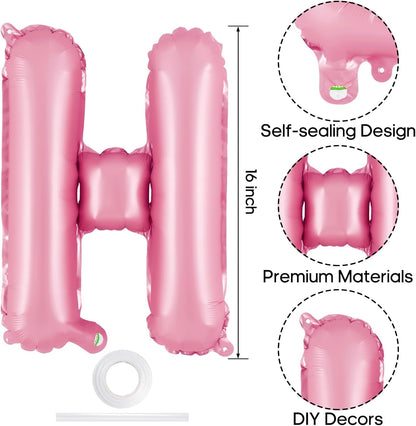 Happy Birthday Balloons Banner, Foil Balloon Personalized Name Letters Balloons Sign Birthday Party Decorations for Women Men Boys Girls Cream