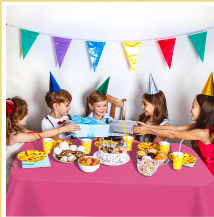 tujol Royal Blue 6 Pack Plastic Table Cloth 54" x 108", Disposable Tablecloths Rectangle Table Cover, Plastic Tablecloths for Parties