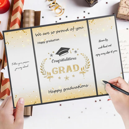 Graduation Guest Book 2026, Black and Gold Graduation Decorations Class of 2026 Graduation Signature Autograph Book for Congrats Grad Party Favors Supplies Gifts