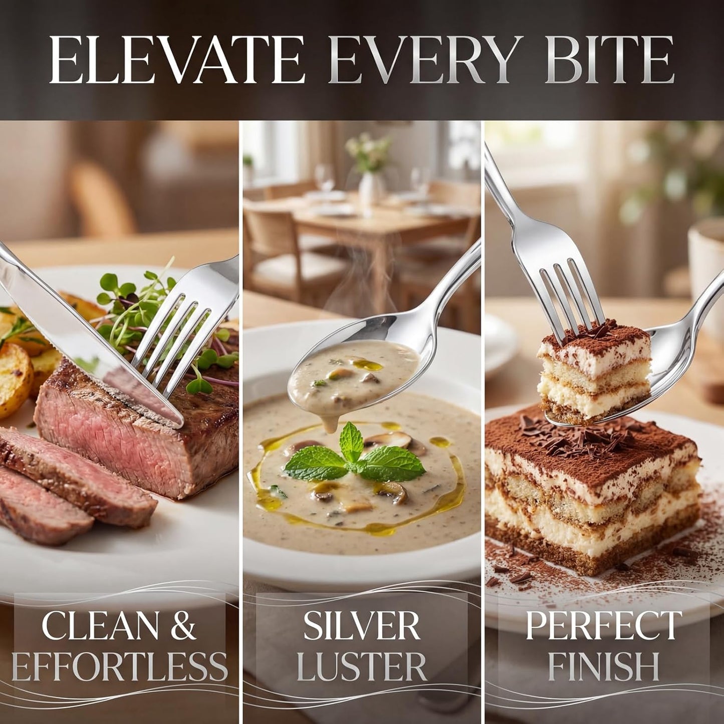 Liacere 100 Pack Silver Plastic Silverware-Pre Wrapped cutlery and Napkin-Pre Rolled Silverware Disposable 100 Forks, 100 Knives 100 Spoons, 100 Napkins Plastic Utensils＆Wedding