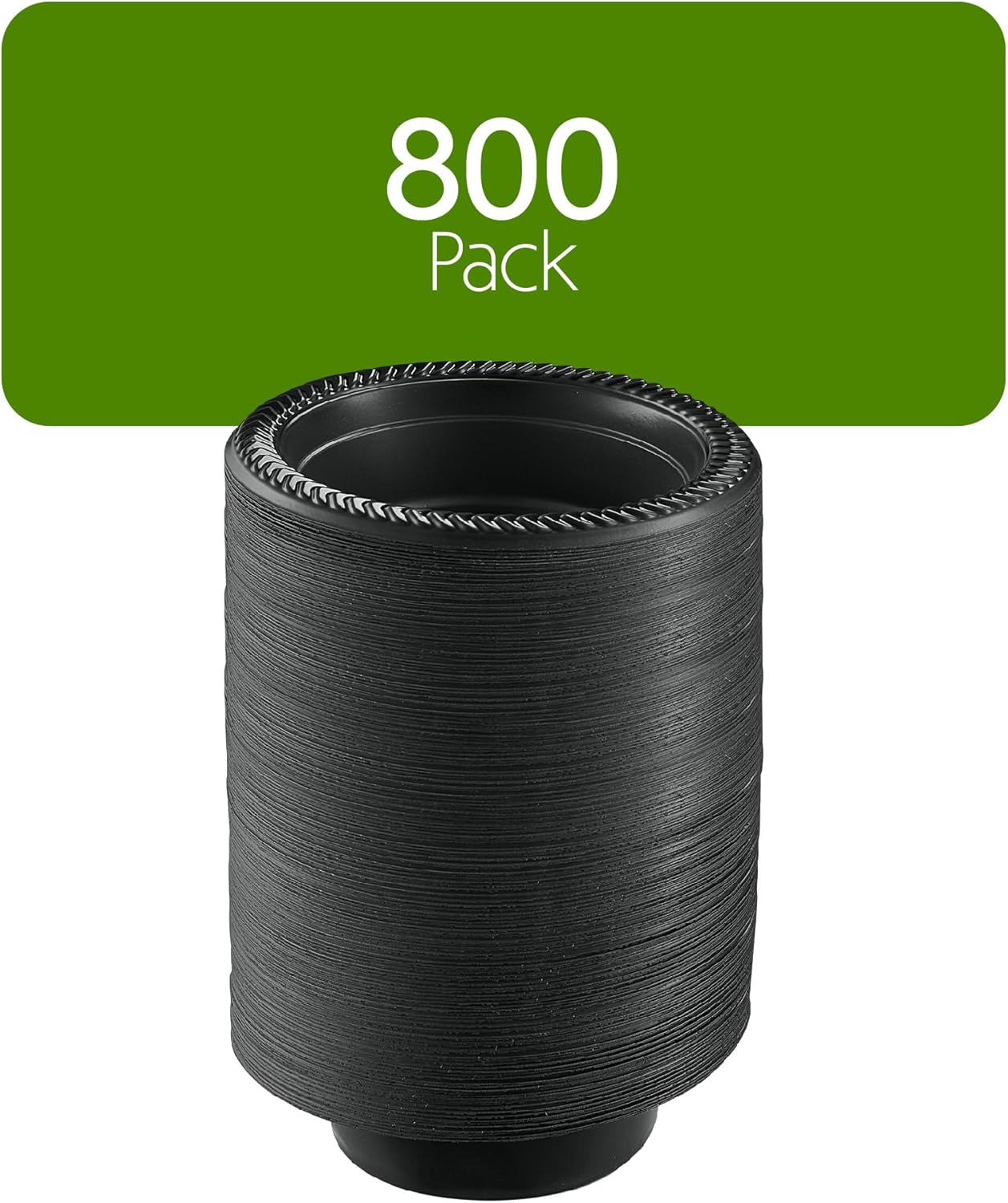 PLASTICPRO 100 PCS Black Plastic Bowls Light Weight 12 oz Plastic Soup Bowls Black Salad Plates Disposable for Party and Wedding