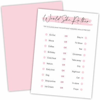 DYIRBIIY Minimalism Birthday Party Game Cards - Selfie Scavenger Hunt - 20 Blush Double-Sided Fill in Style Funny Birthday Party Game Cards for Adults, Party Supplies & Activities - A02