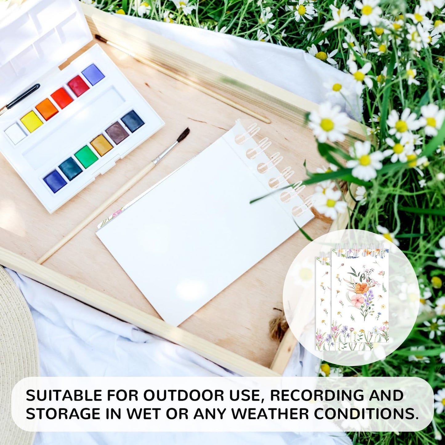 24 PCS Wildflower Mini Notebooks, Wildflower Flower Party Favors Pocket Notepads Journal Memo Spiral Notebooks for Birthday Party Supplies
