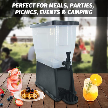 Beverage Dispenser 5 Gallon Drink Dispenser with Spigot, Juice Dispensers for Parties, Black Base