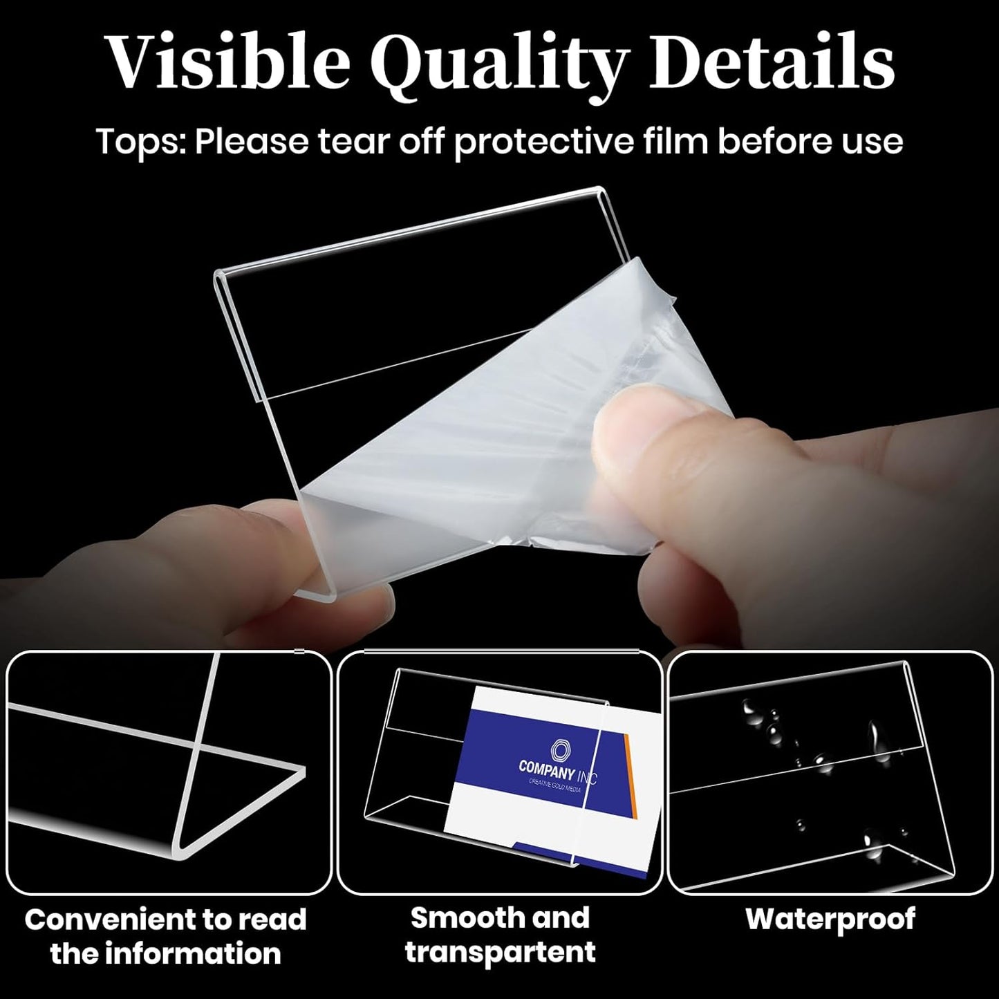 30 PCS Small Acrylic Sign Holder 3.5" x 2", Mini Acrylic Food Sign Labels for Party Buffet, Retail Price Display Holder, Clear Plastic Table Counter Top Stand for Place Cards, Name Card, Wedding Signs