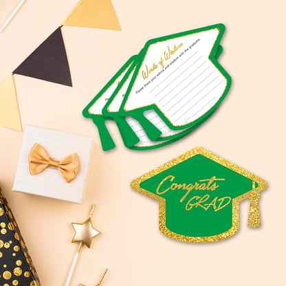 Yuzi-n Graduation Advice Cards for The Graduate (50 Pack), High School or College Graduation Party Games Decorations Supplies, Well Wishes Card for Graduates, Advice For The Graduate Cards (Black)