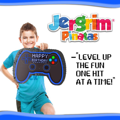 Jergrim Blue Monster Truck Piñata, Small 4 Piece Set, perfect for Kids Birthday Parties, Race Car Party Supplies fits piñata candy and party favors (17”X11”) Durable!
