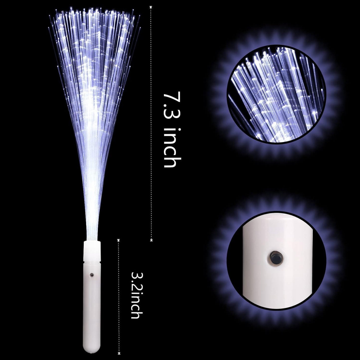 36 Pack Yellow Fiber Optic Glow Stick Wands Bulk with 3 Flashing Models for Valentine's Day St Patrick's Day Easter 4th of July Halloween Party Favors Bachelorette Concerts Clubs