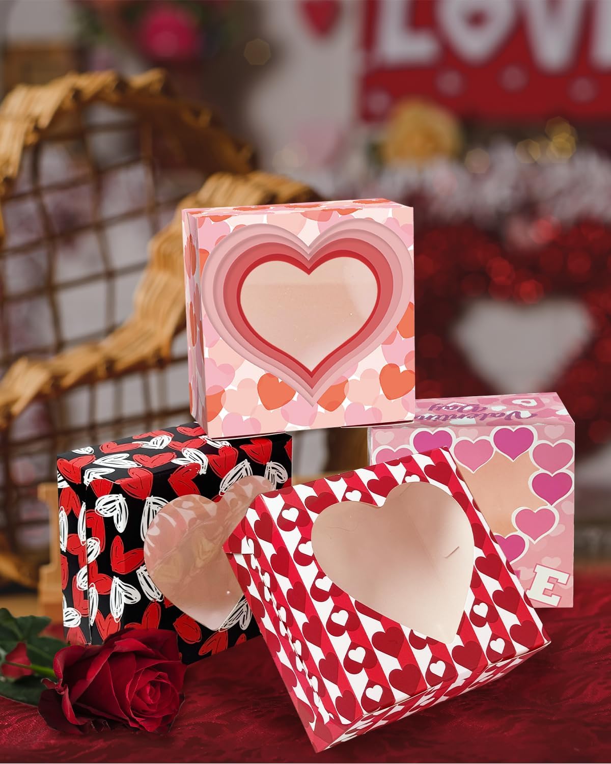 Bakepacker Brown 30-Packs Bakery Boxes with Window 6x6x3 inches Thick & Sturdy Macaroon Pastry Boxes Cookie Boxes for Bakerys