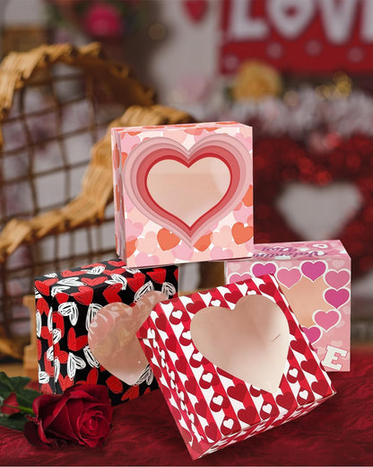 Bakepacker Brown 30-Packs Bakery Boxes with Window 6x6x3 inches Thick & Sturdy Macaroon Pastry Boxes Cookie Boxes for Bakerys