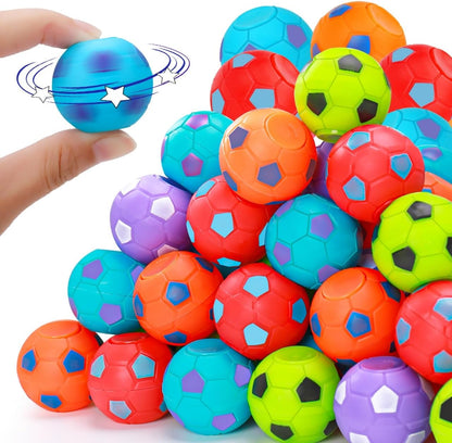 Thremhoo 32PCS Fidget Spinner Soccer Balls Party Favors Bulk for Kids 4-8 8-12 Goodie Treat Bag Stuffers Classroom Treasure Toys Carnival Prize Pinata Filler Birthday Trinket End of Year Students Gift