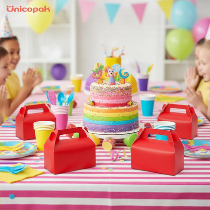 UnicoPak 30 Pack Party Favor Boxes Treat Boxes, White Gable Gift Boxes for Party Favors Goodies Cookies Treats Candies Meals Lunch, 6.5x3.5x3.5 Inches