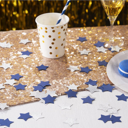 MOWO Glitter Five Stars Confetti Wedding Party Decor and Table Decor, 1.2’’ in Diameter (Glitter Gold,200pc)