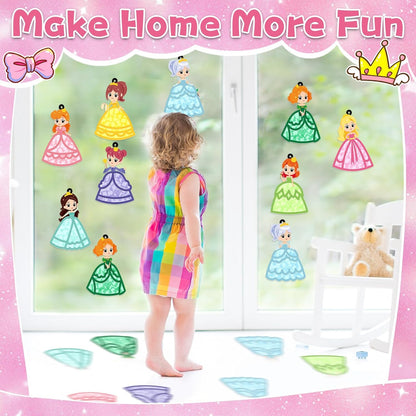 QOUBAI 32 Sets Stars Suncatchers Craft Back to School DIY Stained Glass Window Patriotic 4th of July Paper Craft Home School Classroom Decor Kid Birthday Gift Creative Art Activity Game - Colors A