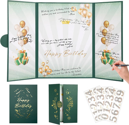 Rose Gold Birthday Party Decorations,18" x 12" Creative Birthday Decorations Guest Sign in Book Alternative, for Men and Women of All Ages, Happy Birthday Party Supplies
