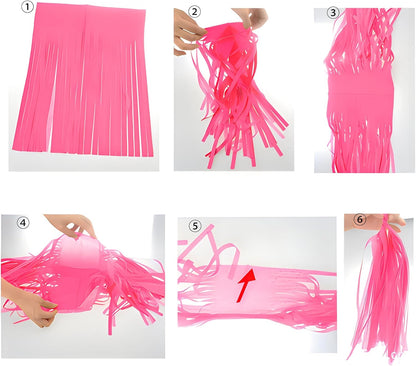 20 Pieces Tissue Paper Tassel Garland, Birthday Tassel Garland Party Decor, Metallic Fringe Balloon Banner Tails for Classroom Baby Shower Gender Reveal Hanging Decoration, D