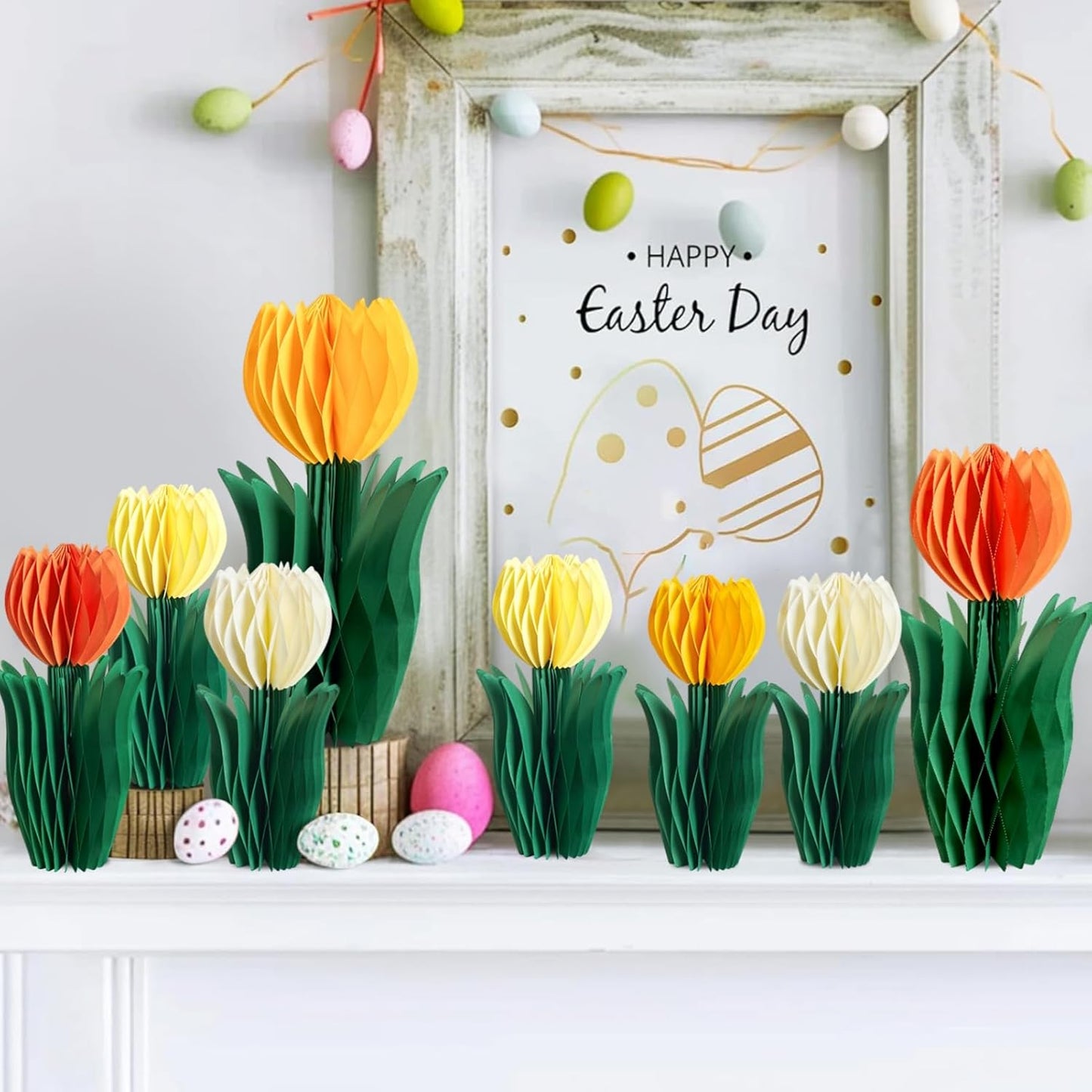 SUNBEAUTY 9PCS Spring Wildflower Party Decorations Wild Flowers Honeycomb Centerpieces for Tables Wildflower Birthday Spring Flower Theme Party Decorations for Garden Baby Shower, Easter, Mothers Day