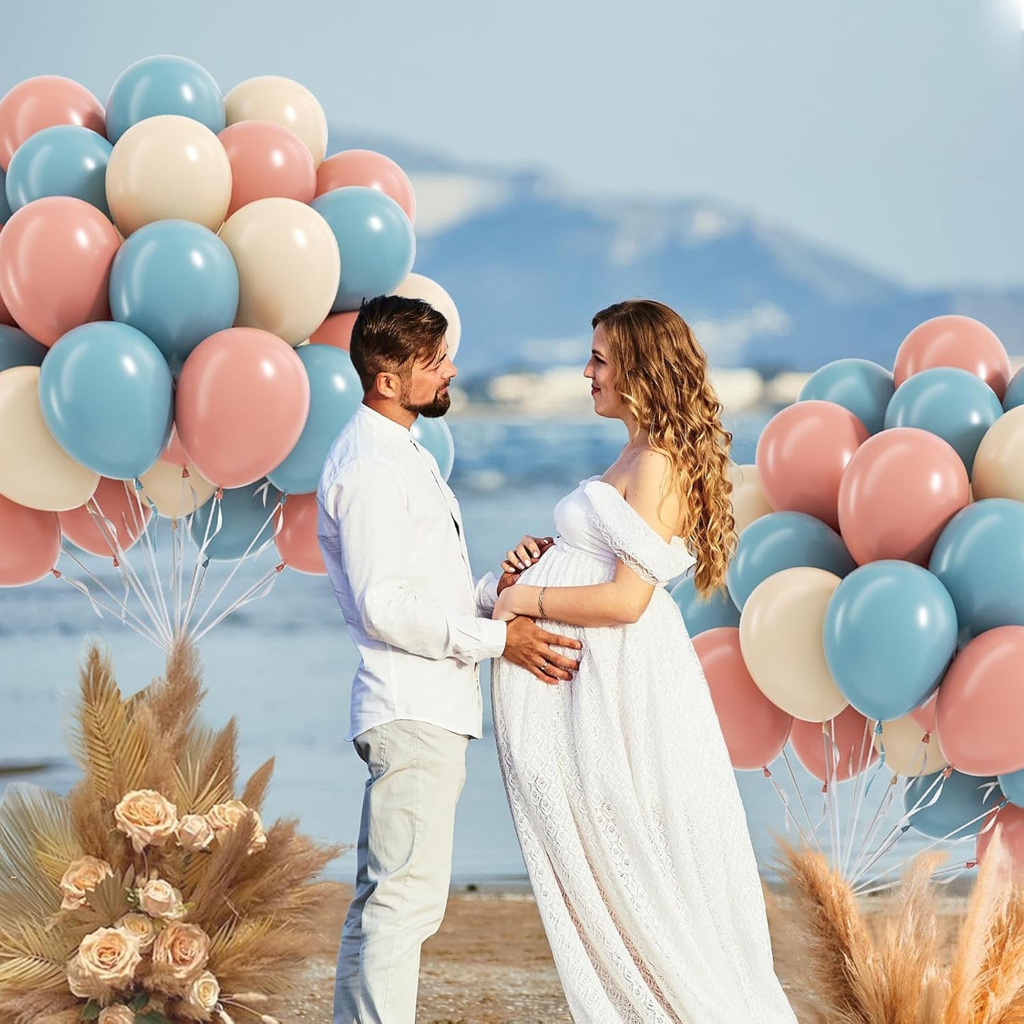 Light Pink and White Balloons, 60pcs 12inch Pearl Light Baby Pink Confetti White Balloons for Wedding Bridal Shower Baby Shower Pink Birthday Decorations