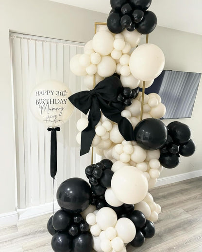 153Pcs Black and Silver White Balloon Garland Arch Kit with Stars, 22 18 12 10 5 inch Disco Ball Balloons Black White Metallic Silver Confetti Balloon for Birthday Graduation Party Decorations