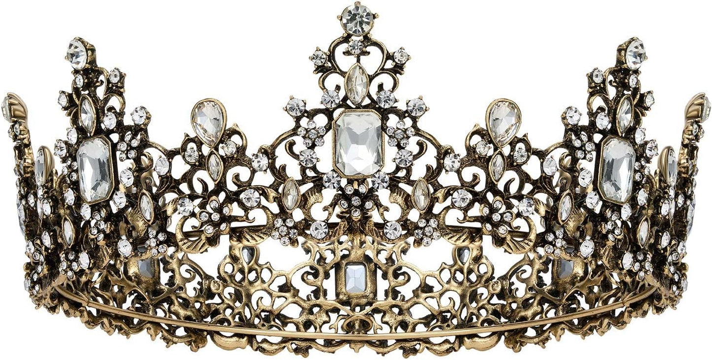 SWEETV Queen Crown for Women - Baroque Wedding Tiaras and Crowns,Jeweled Tiara Crown,Prom Birthday Halloween Hair Accessories