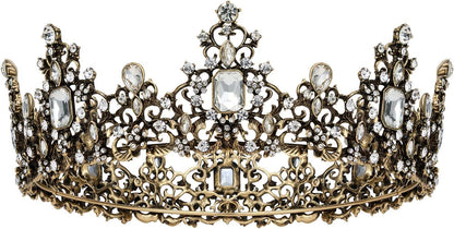 SWEETV Queen Crown for Women - Baroque Wedding Tiaras and Crowns,Jeweled Tiara Crown,Prom Birthday Halloween Hair Accessories