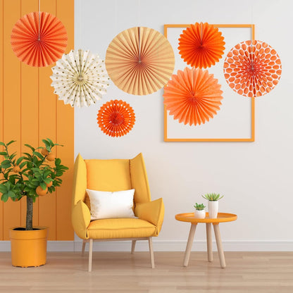Easy Joy Paper Leaves Decorations for Wall Paper Fans Classroom Decoration Leaves Backdrop Decor Wall Decor,Set of 9