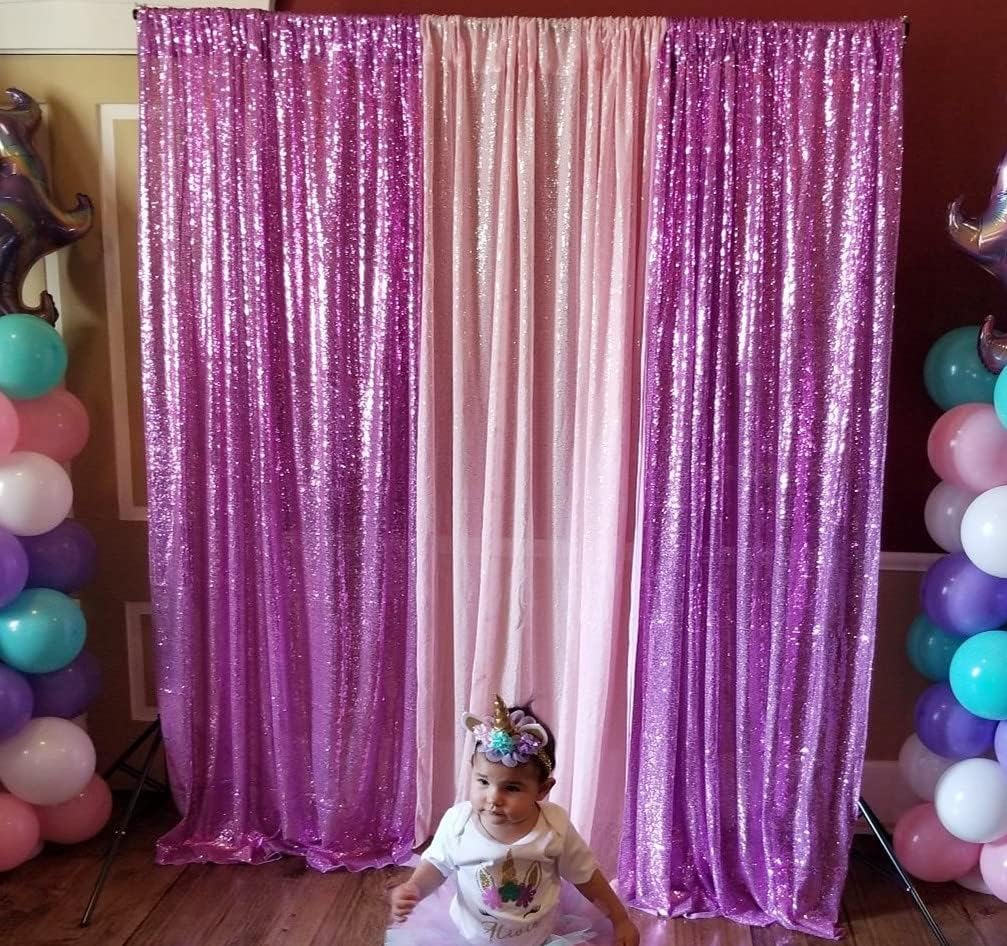 Poise3EHome Black Sequin Backdrop Curtains, 2 Panels 2FTx8FT Glitter Photo Booth Backdrop for Halloween Birthday Bachelorette Wednesday Twilight Party Decorations