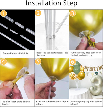Balloon Stand Kit For Table - 10 Sets Balloon Sticks with Base For Birthday Graduation Party Decorations