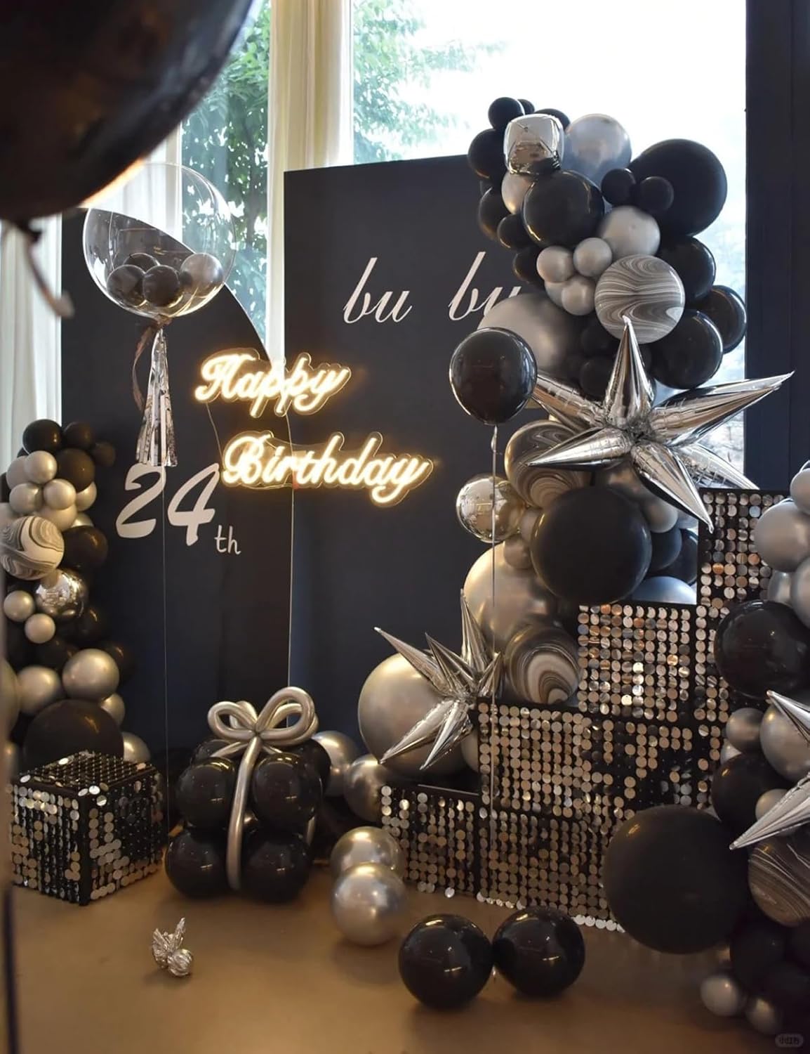 Party Balloons 12inch 50 Pcs Latex Confetti Balloons Birthday Balloons Party Decoration Wedding Baby Shower Christmas Party-Confetti Silver