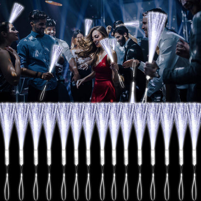 30 Pack Blue Fiber Optic Wands Glow Fiber Wands Bulk LED Light Up Wands with 3 Flashing Modes LED Flashing Sticks for July 4th Halloween Christmas Wedding Birthday Carnival Bachelor Party