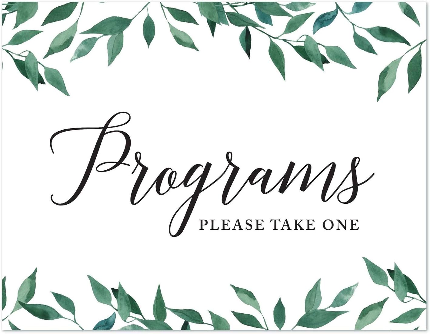 Andaz Press Wedding Party Signs, Natural Greenery Green Leaves, 8.5x11-inch, Bridal Shower Scavenger Hunt, 1-Pack - Colors B