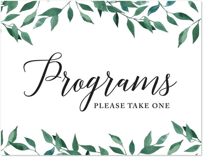 Andaz Press Wedding Party Signs, Natural Greenery Green Leaves, 8.5x11-inch, Bridal Shower Scavenger Hunt, 1-Pack - Colors B