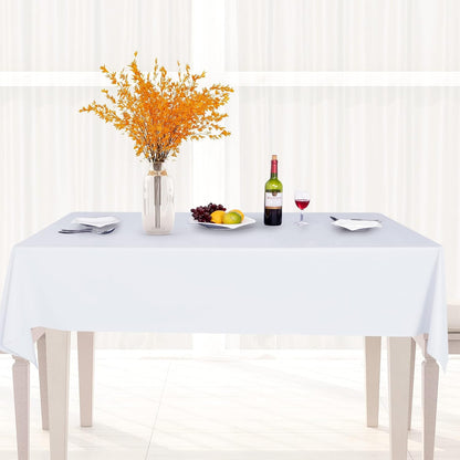 sancua Clear Plastic 100% Waterproof Tablecloth - 54 x 78 Inch - Vinyl PVC Rectangle Table Cloth Protector Oil Spill Proof Wipe Clean Table Cover for Dining Tables, Parties & Camping, Crystal Clear