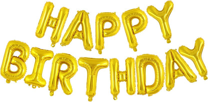 Happy Birthday Balloons Banner, Foil Balloon Personalized Name Letters Balloons Sign Birthday Party Decorations for Women Men Boys Girls Cream