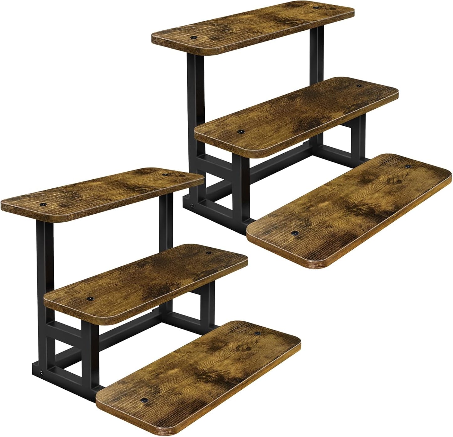 Lilybud--lily Cupcake Stand for 50 Cupcakes, 4 Tier Wooden Risers Display Stands Stepped Dessert Table Display Set with Metal Frame Tiered Tray Stand Serving Trays for Party Farmers Market Display