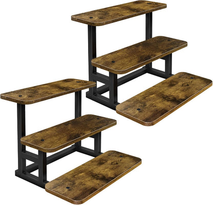 Lilybud--lily Cupcake Stand for 50 Cupcakes, 4 Tier Wooden Risers Display Stands Stepped Dessert Table Display Set with Metal Frame Tiered Tray Stand Serving Trays for Party Farmers Market Display