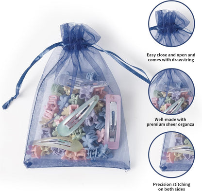 100PCS White Organza Bags, 4x6 Inch Small Mesh Bags Drawstring, Jewelry Gift Bags for Easter, Party, Festival, Bathroom Soaps, Makeup