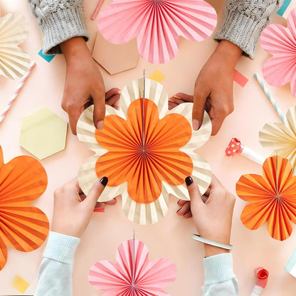 Easy Joy Paper Leaves Decorations for Wall Paper Fans Classroom Decoration Leaves Backdrop Decor Wall Decor,Set of 9