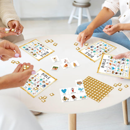 Bible Bingo Game - 24 Player Christian Church Bingo Cards for Women, Men & Family Parties - JK0103