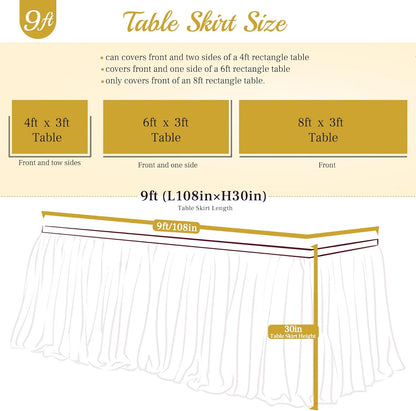 Suppromo 6ft Pink Tulle Table Skirt Baby Shower Tablecloth for Rectangle Tables or Round Tables Pink Ruffle Tutu Table Skirts Desk Skirt for Princess Girls Birthday Party Cake Dessert Decorations