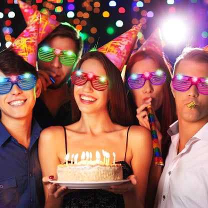 iGeeKid 50 Pack LED Glasses Light Up Party Glasses Glow In The Dark Party Supplies Shutter Neon Toys Flashing Glasses Party Patriotic