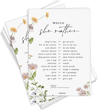 GardenCity Find The Guest Bingo Game Cards, Bridal Shower Games, Baby Shower Bingo, Wedding Game, 50 Cards - Wildflower
