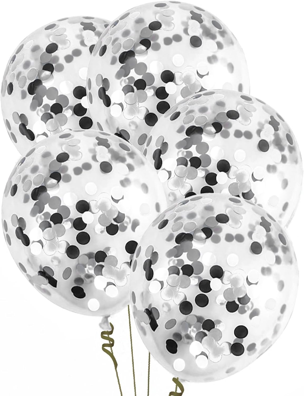25 Pcs Rainbow Confetti Balloons, 12 Inch Thickened Clear Latex Balloon with Confetti Inside for Birthday Party Baby Shower Graduation Engagement Bridal Shower Decorations Supplies (Long Confetti)