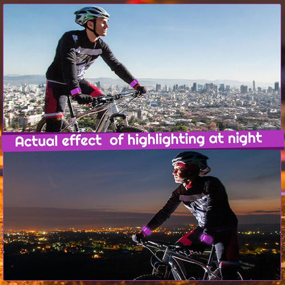 20 Pcs Reflector Snap Bands Fluorescent Slap Armbands High Visibility Slap Reflector Strips Safety Bands for Children Adults Boys and Girls When Cycling Running Hiking Jogging
